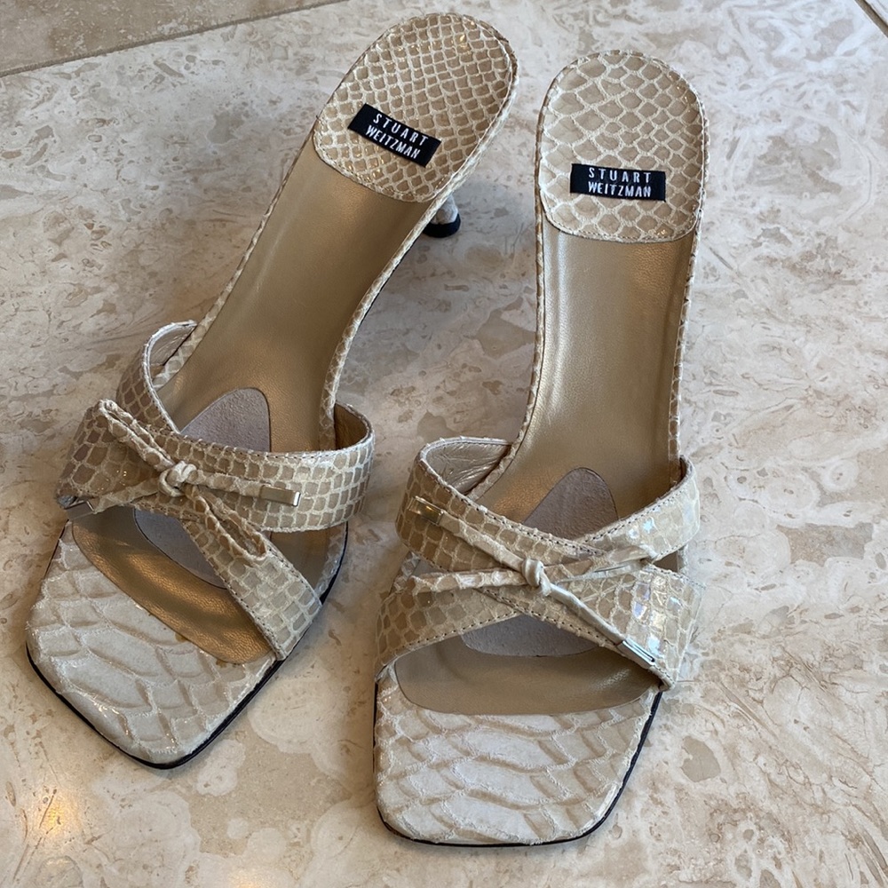 Stuart Weitzman Leather Cream Sandal - image 5